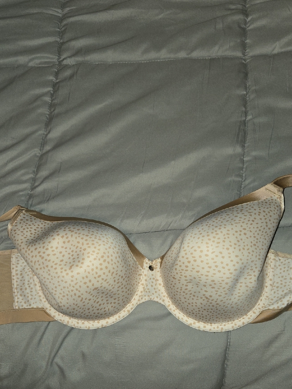 Cacique Beige and Light Brown Leopard-Print Underwire Bra